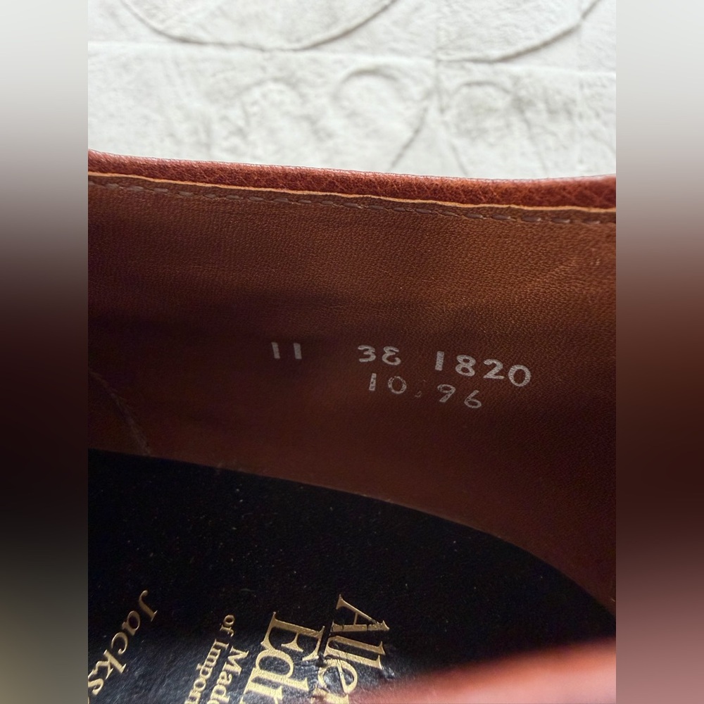 $395 Allen Edmonds Jackson Brown Lace Up Derby Oxford Leather Shoes 11 Wide - Picture 9 of 9
